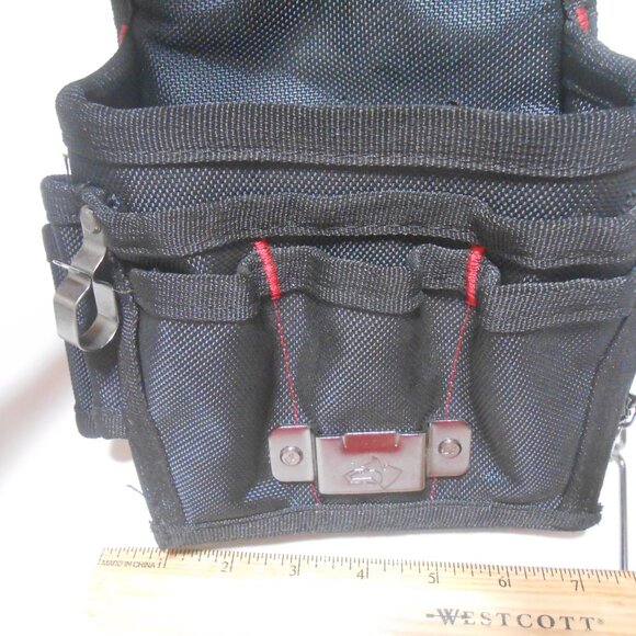 NEW HUSKY BLK SLEEK CANVAS 9 POCKET TOOL STORAGE BELT WATER RESISTANT 🎁👨 - Picture 6 of 9